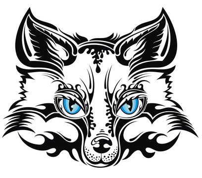 Animal vector fox. Tattoo design