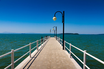 A Pier on the Trasimeno Lake, Italy