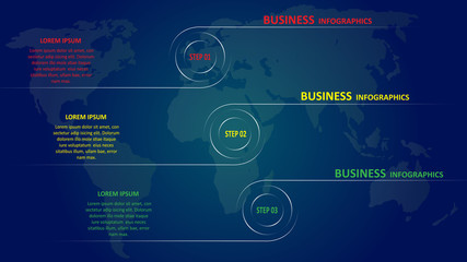 Business infographics in the form of colored arrows with text and icons. EPS 10