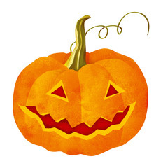 Halloween Pumpkin isolated with clipping path on white background