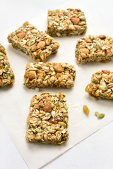 Granola bar on paper