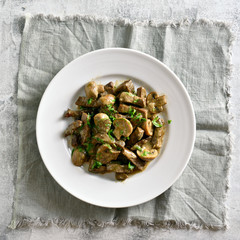 Beef stroganoff with mushrooms