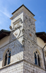 Fototapeta na wymiar Town Hall Tower in Venzone, Italy