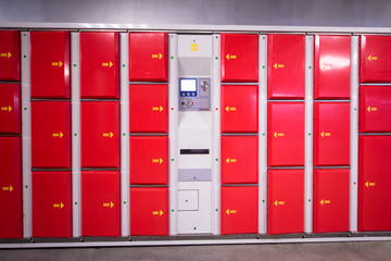 red safety lockers