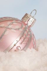 Christmas ornament in the snow