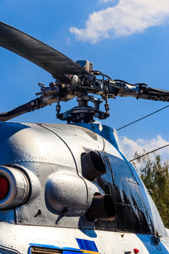 Rotor of helicopter close-up
