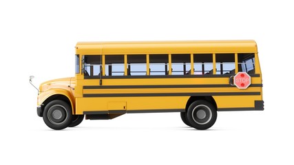 Obraz na płótnie Canvas 3D Rendering School Bus isolated on a white background