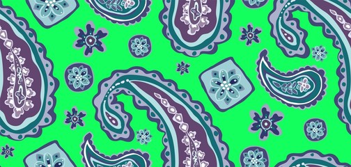 Bright hand-drawn ornament with unusual patterns in cartoon style.