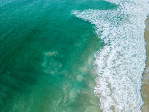 aerial view of ocean surf