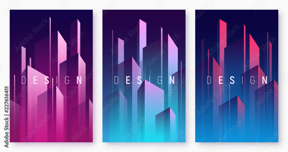Canvas Prints vector gradient geometric abstract backgrounds, colorful minimal