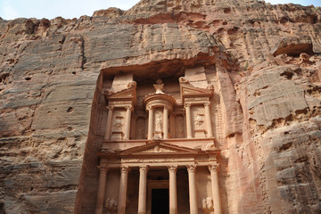 Fototapeta premium Ruins of Petra, Lost rock city of Jordan, Middle East