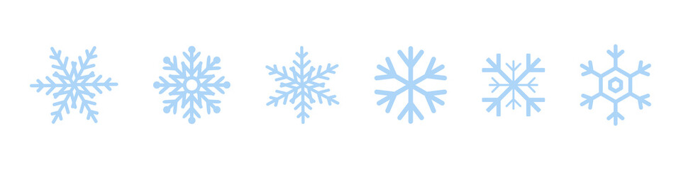 Set of blue Snowflakes icons. Black snowflake. Snowflakes template. Snowflake winter. Snowflakes icons. Snowflake vector icon - 227616661