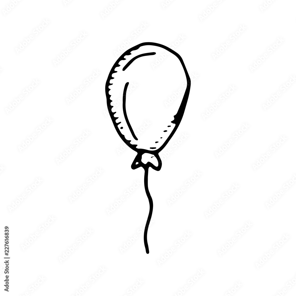 Sticker balloon icon. sketch isolated object