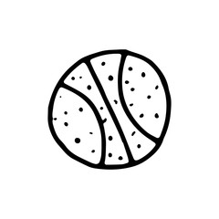 basketball ball icon. sketch isolated object