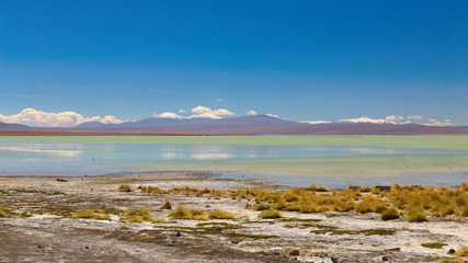  magnificent landscape with mountains and lagoons - travel to Bolivia, Altiplano