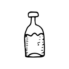 bottle with drink icon. sketch isolated object