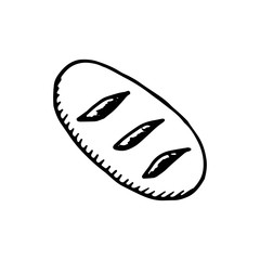 bread icon. sketch isolated object