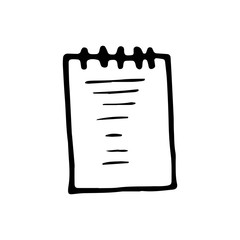 notepad icon. sketch isolated object