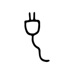 plug icon. sketch isolated object