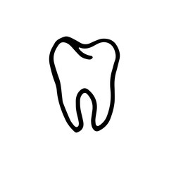 tooth icon. sketch isolated object