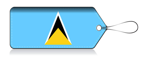 Flag of Saint Lucia, Saint Lucian flag label © VectorPart
