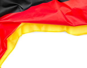 German flag on white background. Space for text.