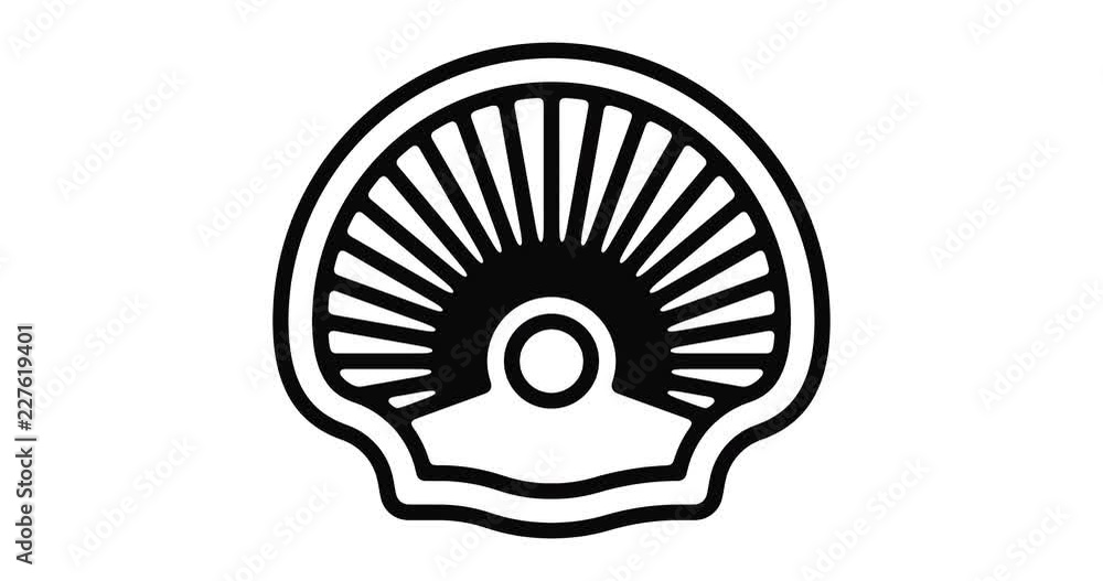 Poster seashell line icon motion graphic animation with alpha channel.