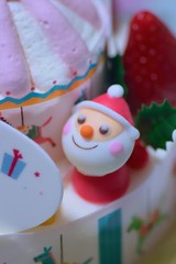 Macro texture of Chritmas Cake decorations