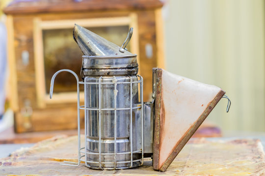 old metal bee smocker for beekeeping