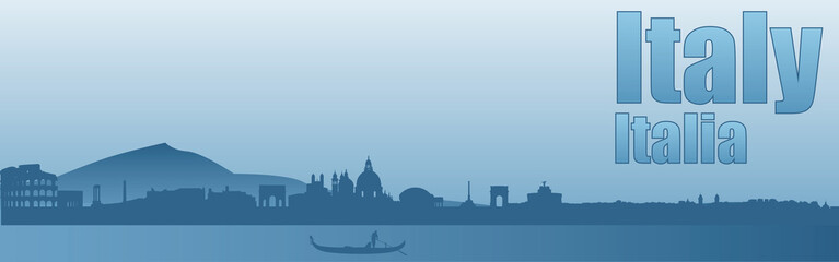 Fototapeta premium banner with the image of the sights of Italy