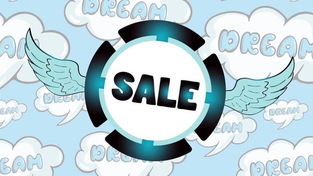 Sale blue icon in dreams