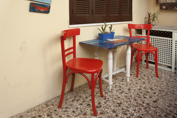 A greek colourful patio