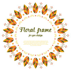 Nature style radial floral frame banner with place for text. Summer and autumn festival wreath. Folk and boho style circle native illustration