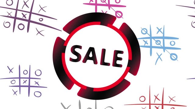 Sale icon and tic-tac-toe