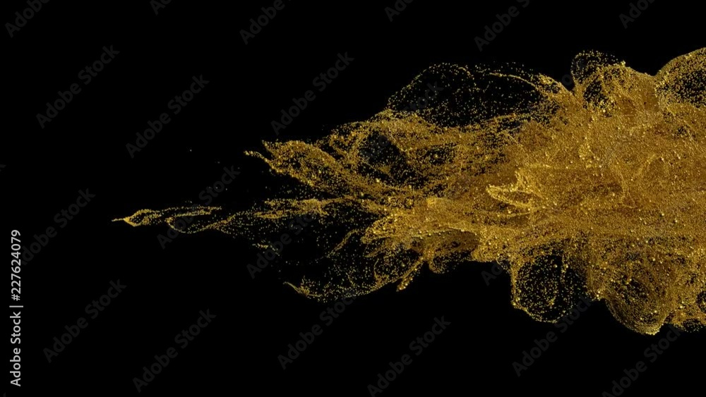 Poster 3d render abstract background with complex particle simulation. twirl, curl and turbulence affect pa