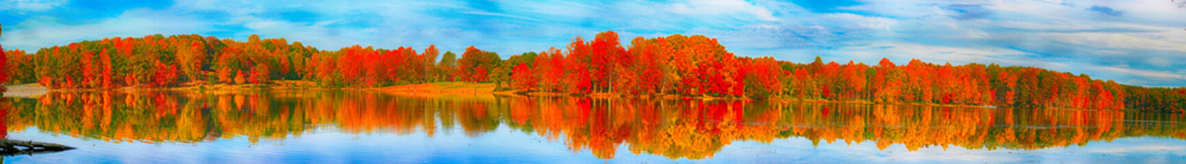 Fall Colours Panorama, Seneca Lake, Germantown, Maryland