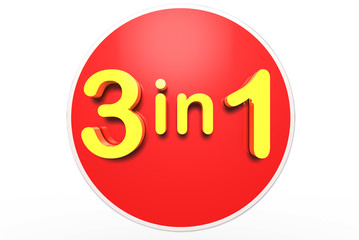3 in 1 3D,gold 3 IN 1,white background.