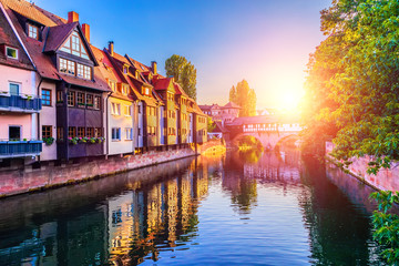 Sunset in the Old Town of Nurnberg, Germany
