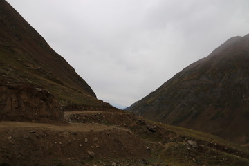 The beautiful tracks between the big mountains