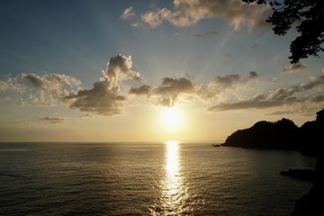 Fototapeta na wymiar 堂ヶ島の夕日