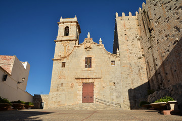 Church of  Peniscola Castle  , Costa del Azahar, province of Castellon, Valencian Community. Peniscola is a popular tourist destination in Spain.