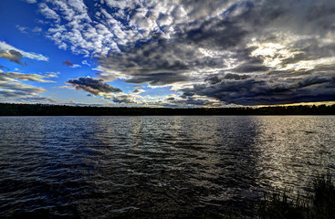 lake skyline in the clouds