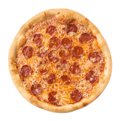 Pepperoni pizza isolated on white background