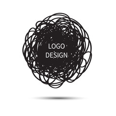 Logo design. Vector Hand drawn circle. Doodle sketch