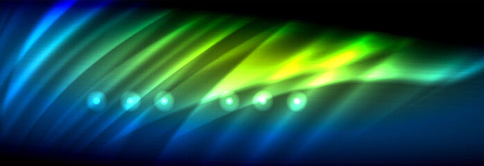 Obraz premium Liquid neon flowing waves, glowing light lines background
