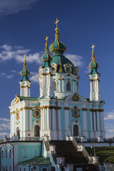 Fototapeta na wymiar Saint Andrew's Church, Kiev, Ukraine, No people