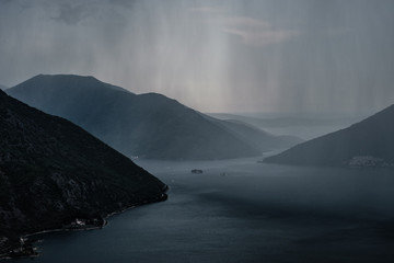 Rain in the Bay of Kotor 