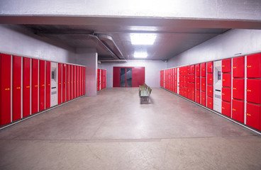 red safety lockers