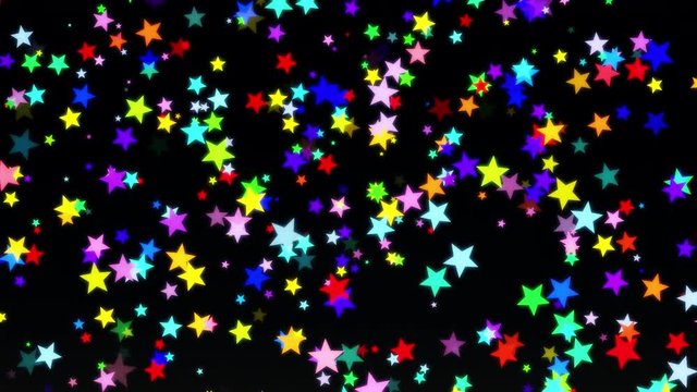 Happy Shooting Stars 1 - Colorful Pop- Motion Graphics -10sec Seamless Loop -4K UHD- 3840-2160
