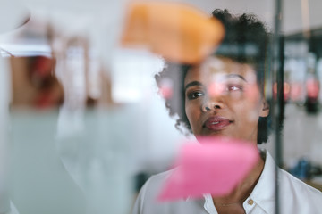 Businesswoman during a brainstorming session